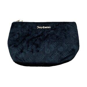 Juicy Couture Large Capacity Black Velour Cosmetic Pouch